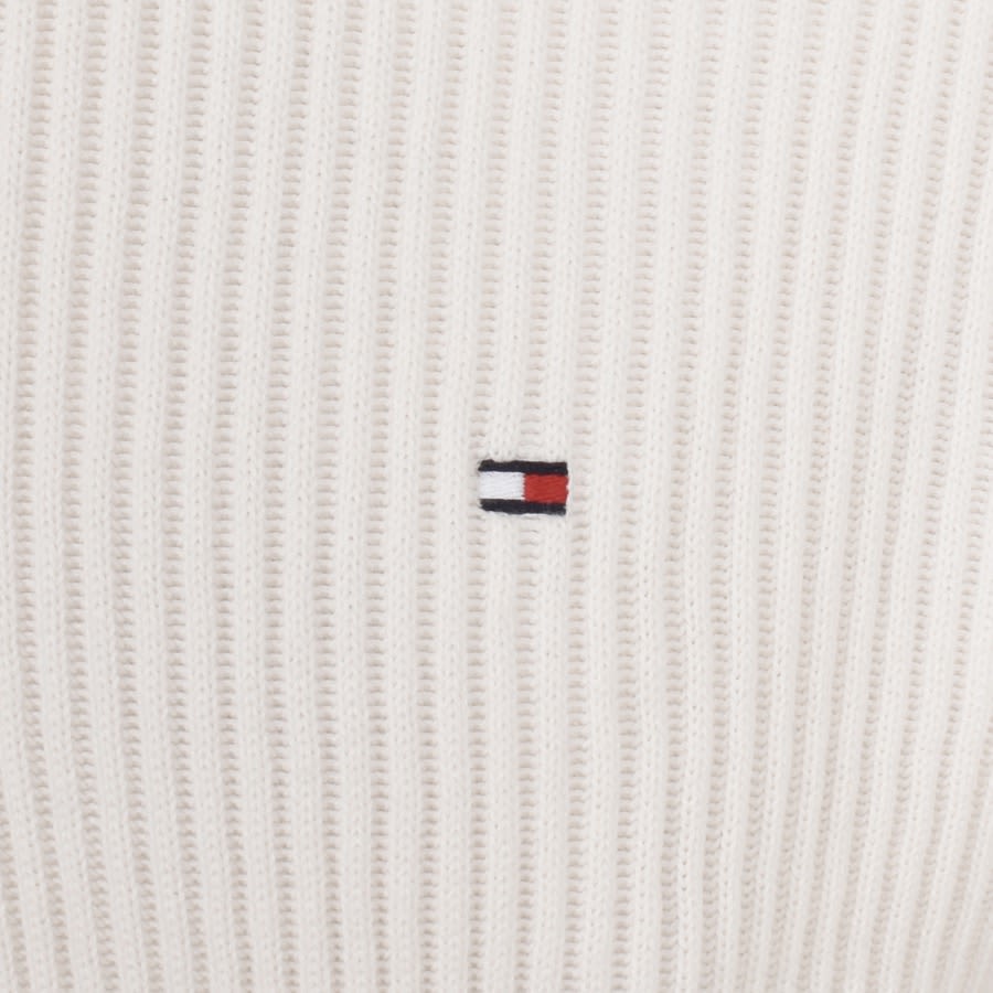 Image number 3 for Tommy Hilfiger Half Zip Knit Jumper White