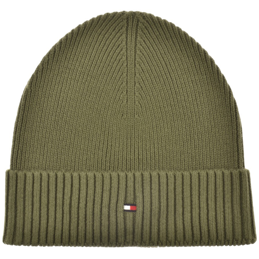 Image number 1 for Tommy Hilfiger Essential Flag Beanie Hat Green