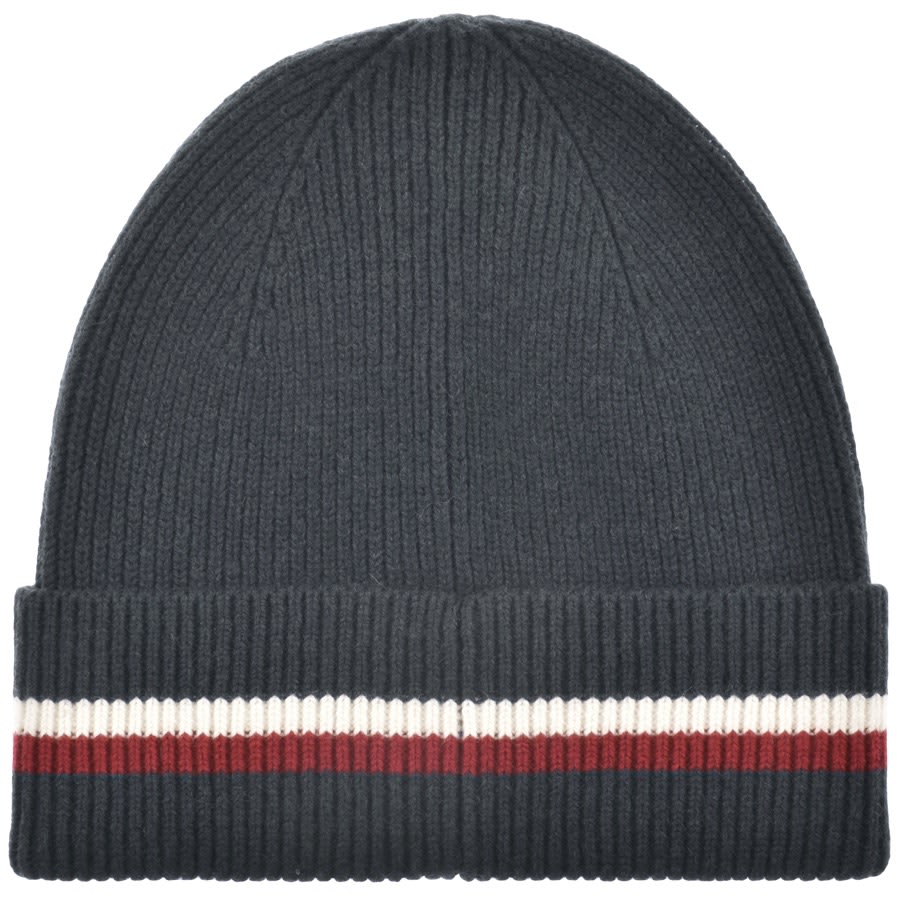 Image number 2 for Tommy Hilfiger Essential Flag Beanie Hat Navy