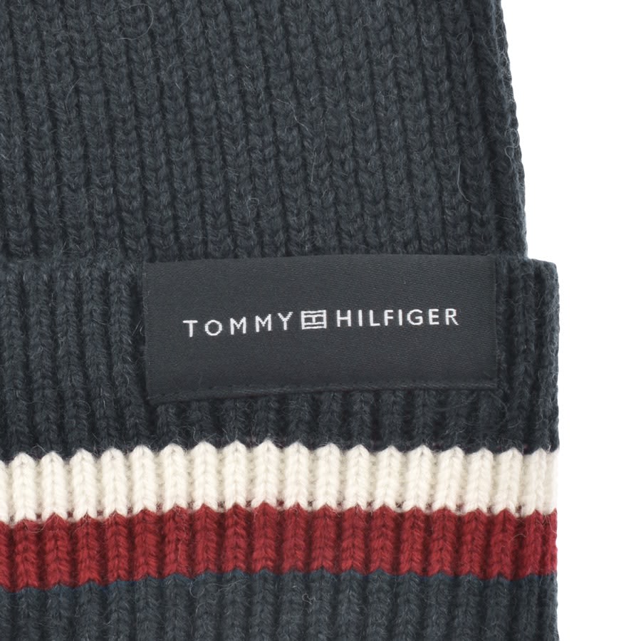 Image number 3 for Tommy Hilfiger Essential Flag Beanie Hat Navy