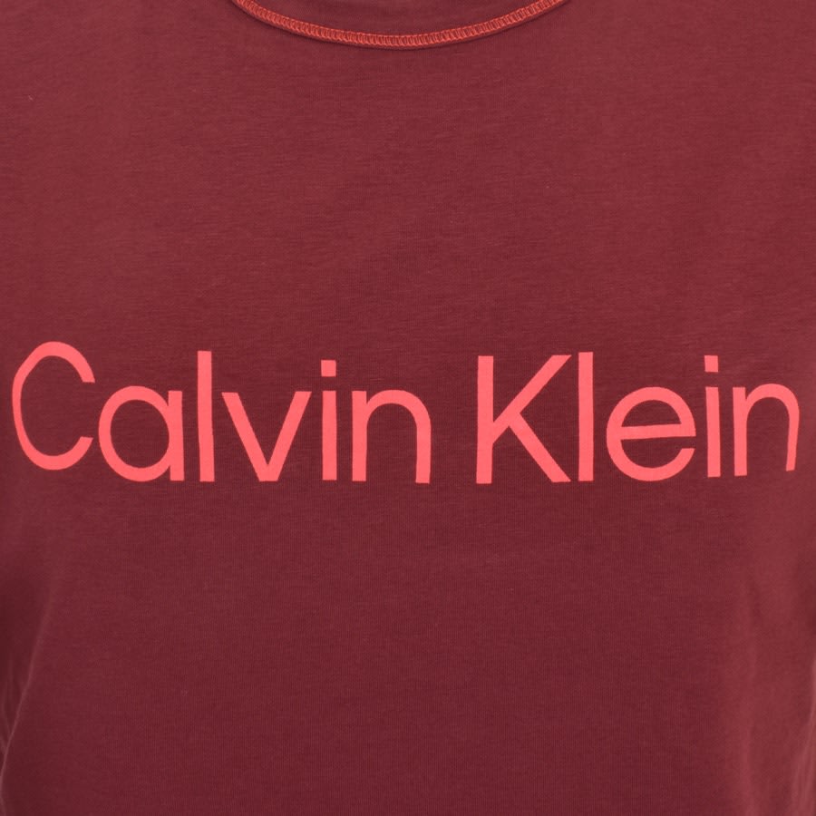 Image number 3 for Calvin Klein Lounge Logo T Shirt Burgundy
