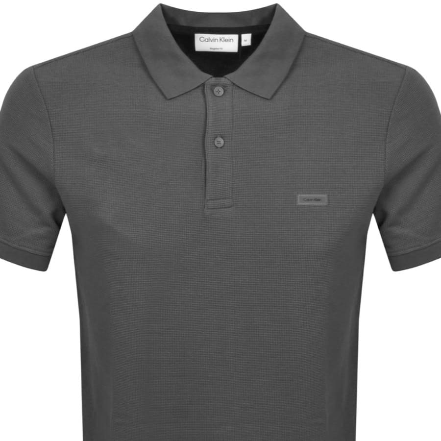 Image number 2 for Calvin Klein Two Tone Polo T Shirt Grey