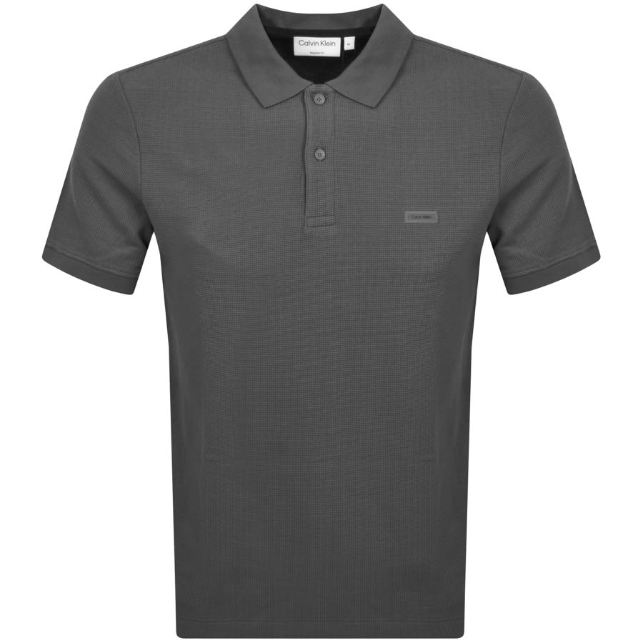 Image number 1 for Calvin Klein Two Tone Polo T Shirt Grey