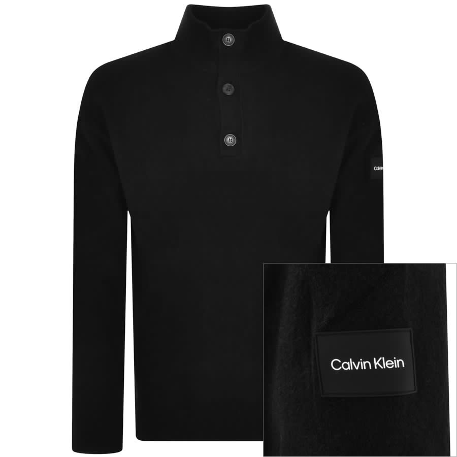 Image number 1 for Calvin Klein Quarter Zip Jumper Black