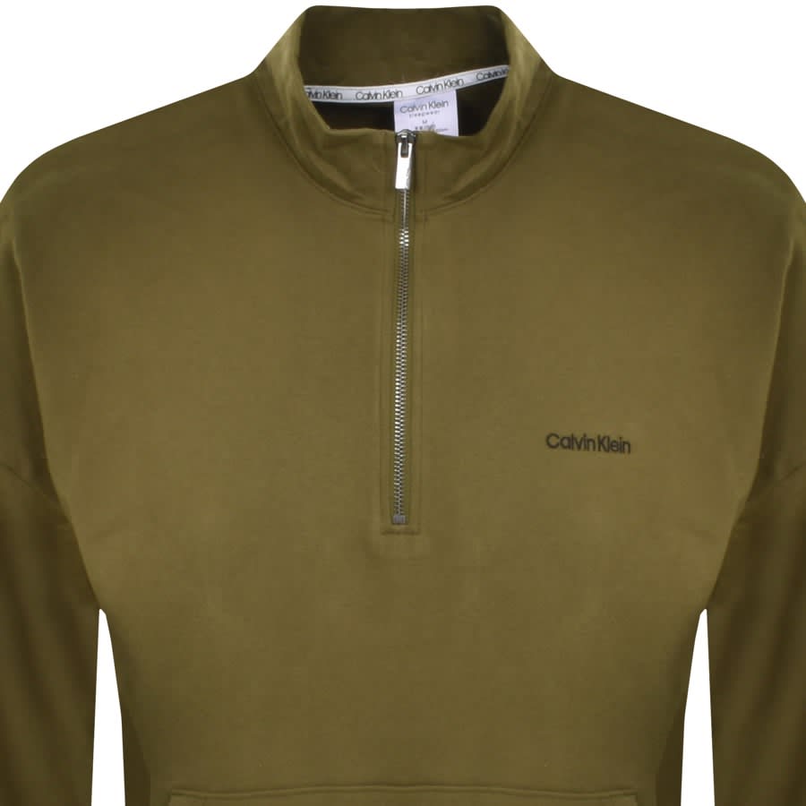 Image number 2 for Calvin Klein Lounge Half Zip Sweatshirt Green