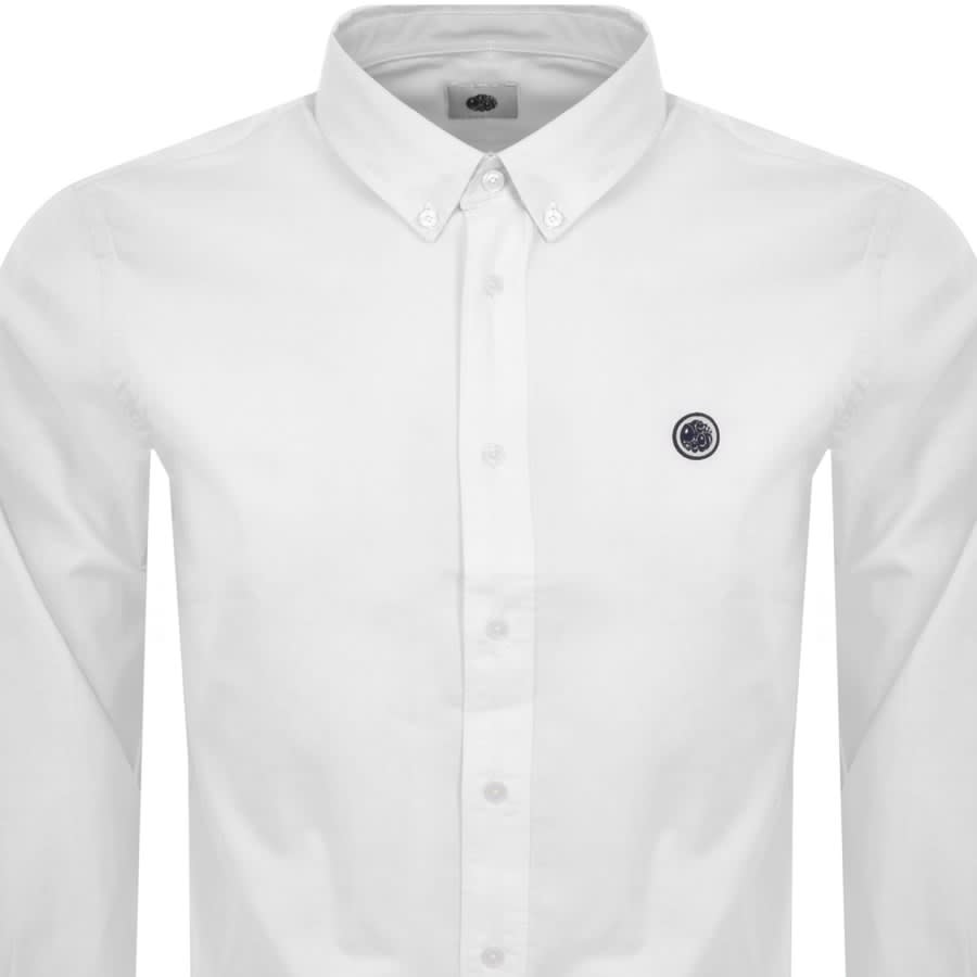 Image number 2 for Pretty Green Oxford Long Sleeve Shirt White