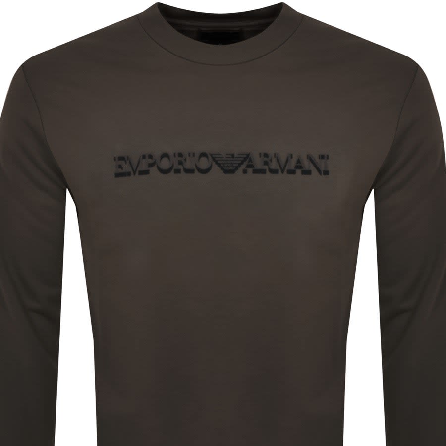 Image number 2 for Emporio Armani Logo Sweatshirt Brown