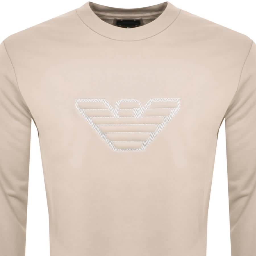 Image number 2 for Emporio Armani Logo Sweatshirt Beige