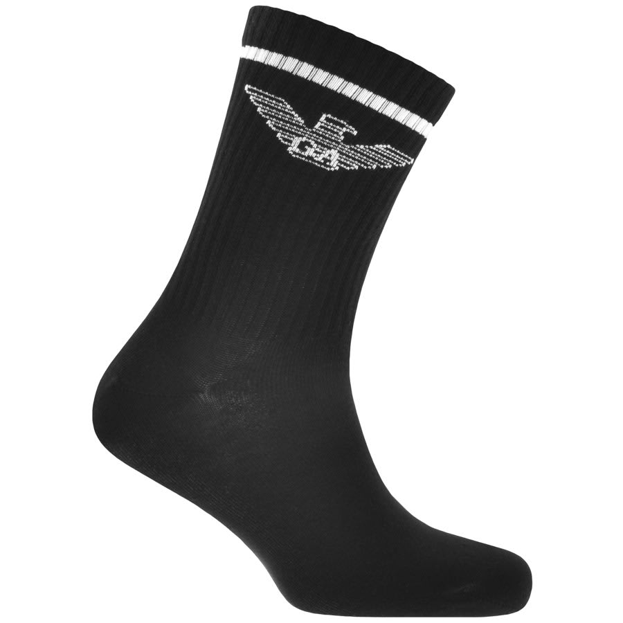 Image number 2 for Emporio Armani Three Pack Socks Black