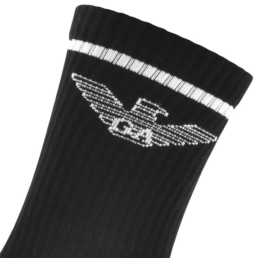 Image number 3 for Emporio Armani Three Pack Socks Black