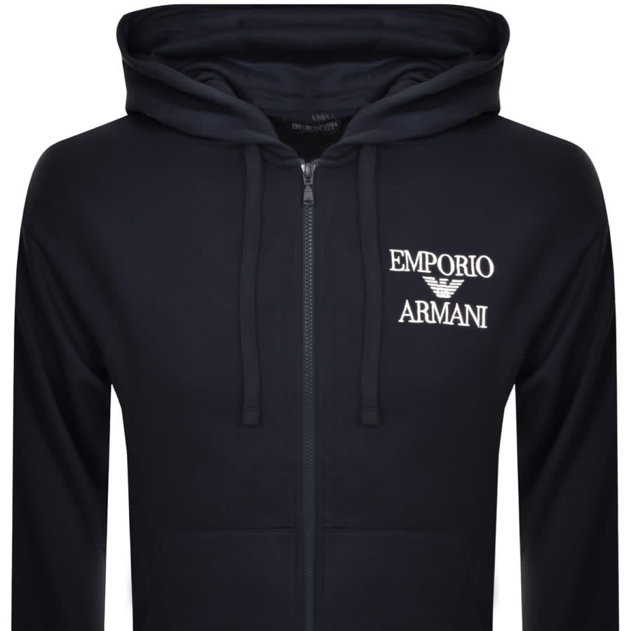 Image number 2 for Emporio Armani Loungewear Logo Hoodie Navy
