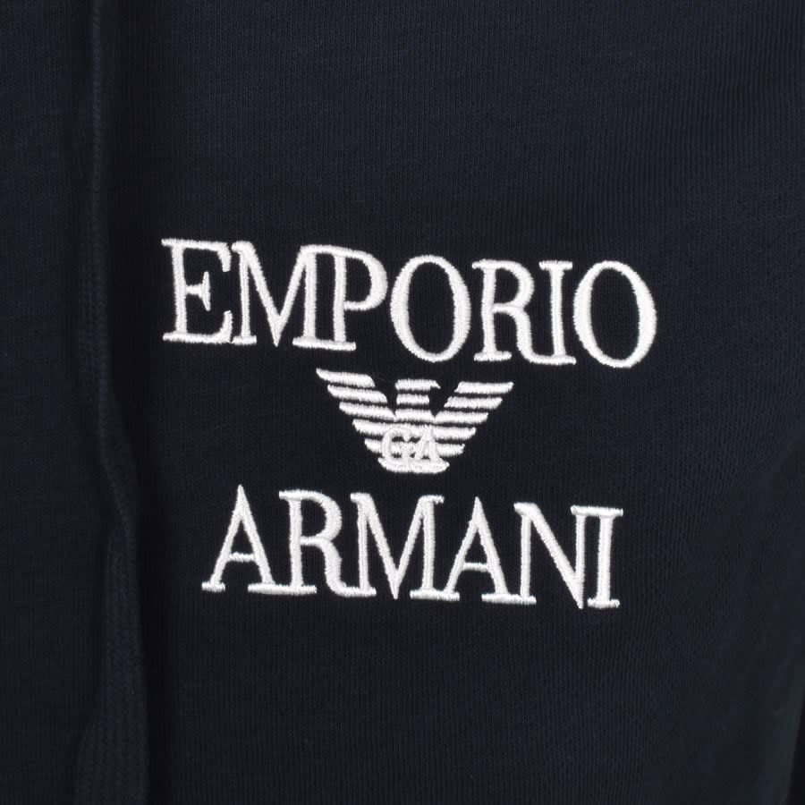 Image number 3 for Emporio Armani Loungewear Logo Hoodie Navy