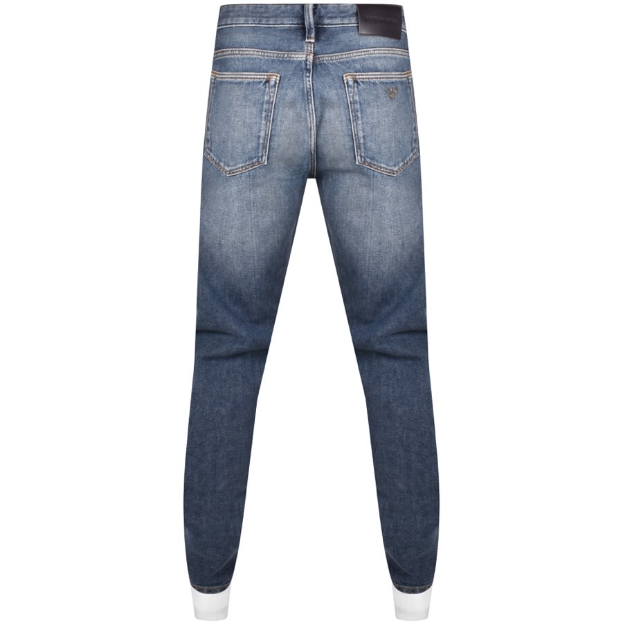 Image number 2 for Emporio Armani J75 Slim Mid Wash Jeans Blue