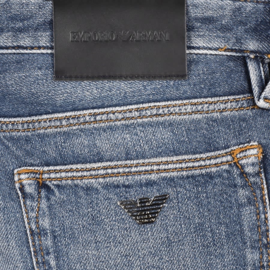 Image number 3 for Emporio Armani J75 Slim Mid Wash Jeans Blue