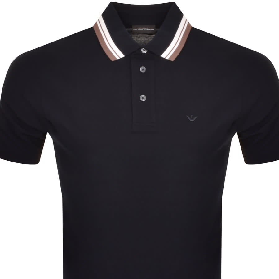 Image number 2 for Emporio Armani Short Sleeved Polo T Shirt Navy