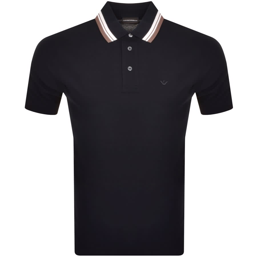Image number 1 for Emporio Armani Short Sleeved Polo T Shirt Navy