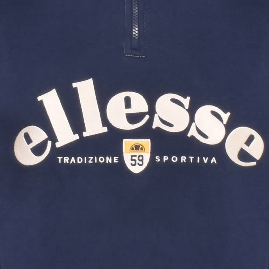 Image number 3 for Ellesse Roane Quarter Zip Sweatshirt Navy