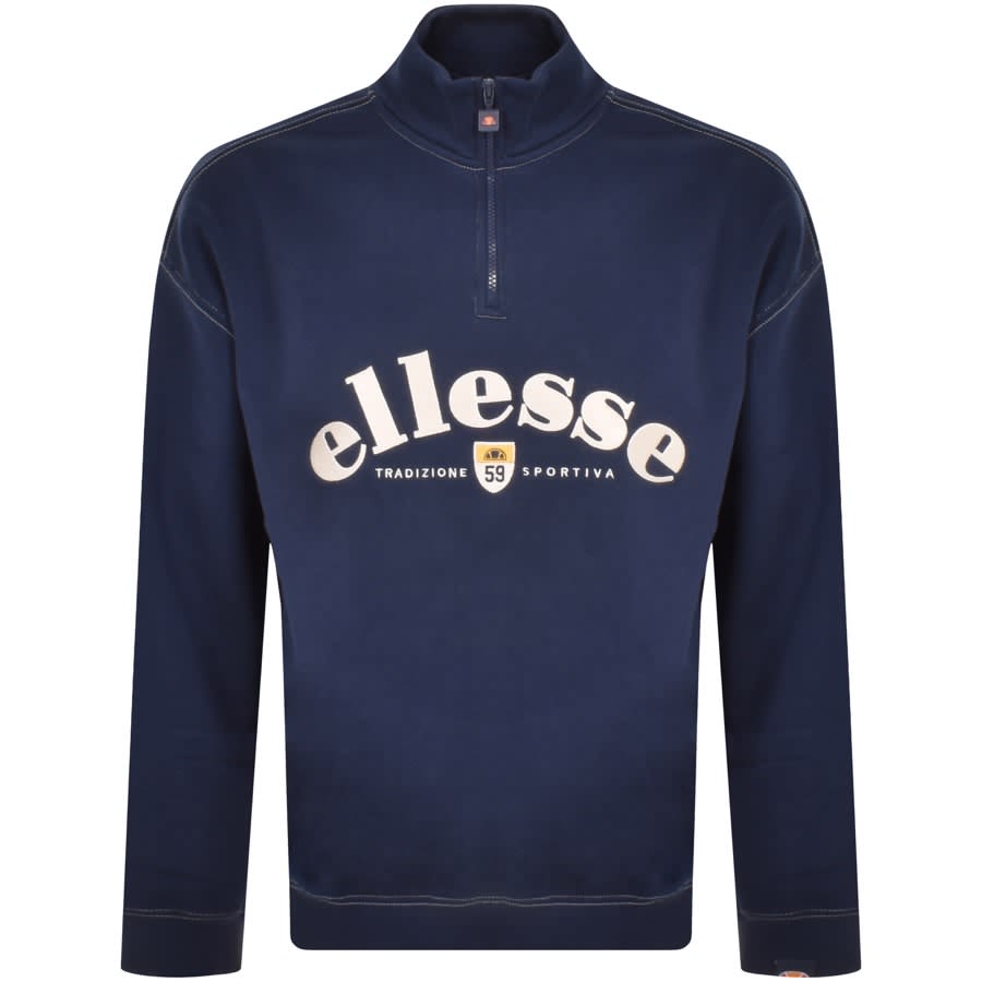 Image number 1 for Ellesse Roane Quarter Zip Sweatshirt Navy