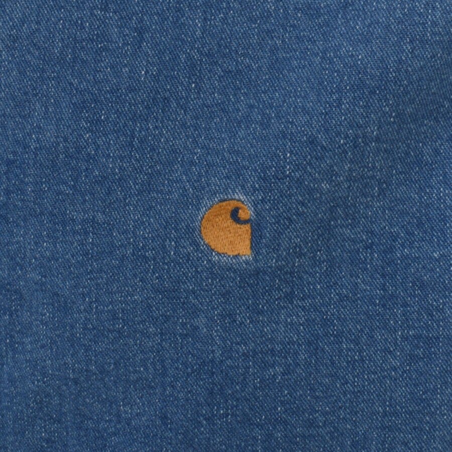 Image number 3 for Carhartt WIP Weldon Denim Long Sleeve Shirt Blue