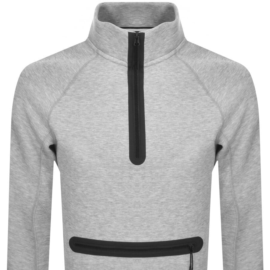 Image number 2 for Nike Sportswear Tech Half Zip Sweatshirt Grey