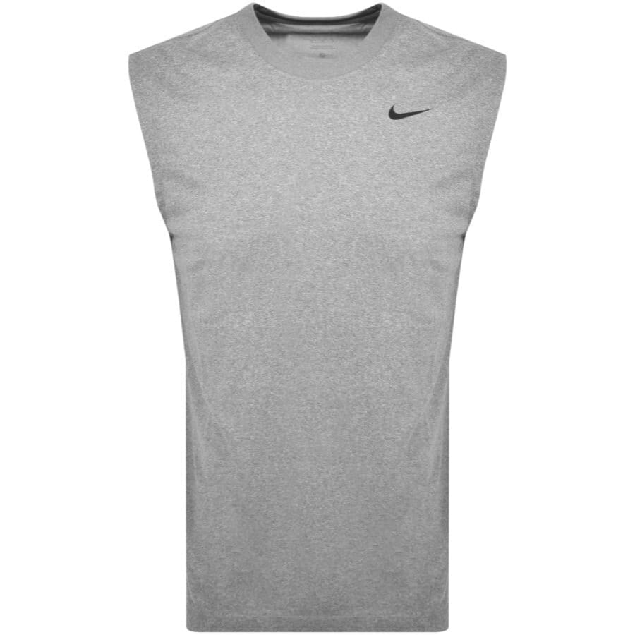 Image number 1 for Nike Training Dri Fit Logo Vest T Shirt Grey