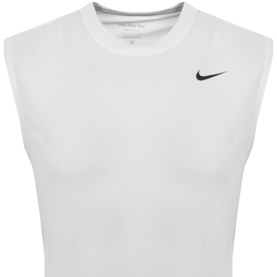 Image number 2 for Nike Training Dri Fit Logo Vest T Shirt White
