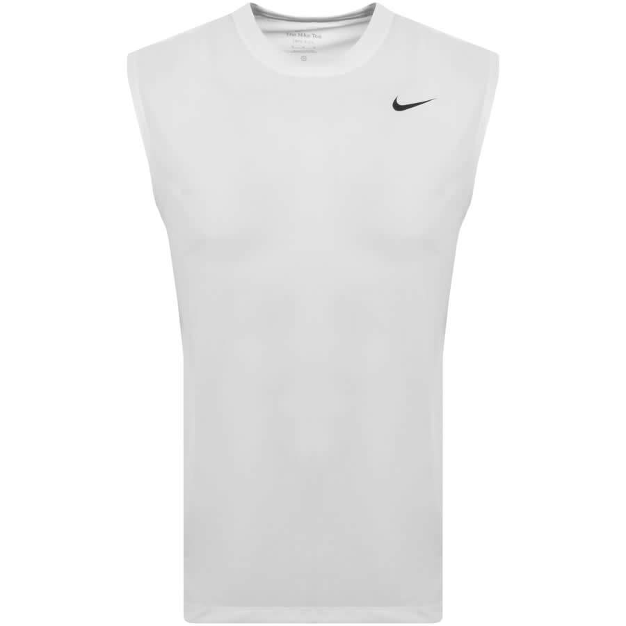 Image number 1 for Nike Training Dri Fit Logo Vest T Shirt White