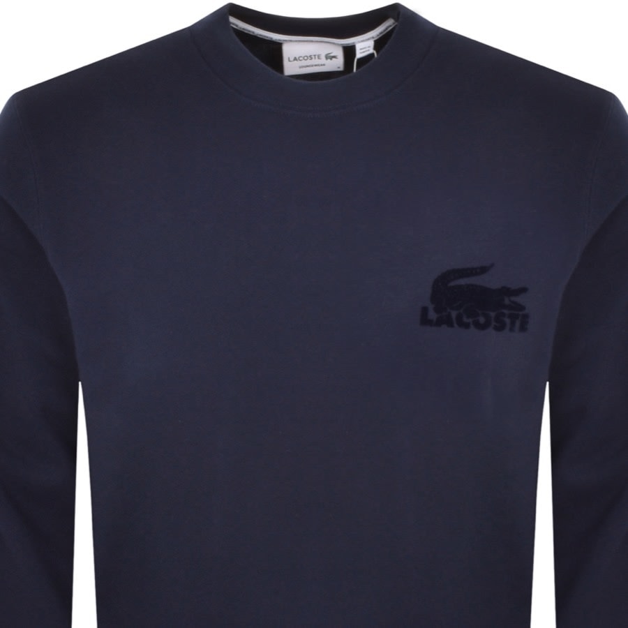 Image number 2 for Lacoste Crew Neck Sweatshirt Navy