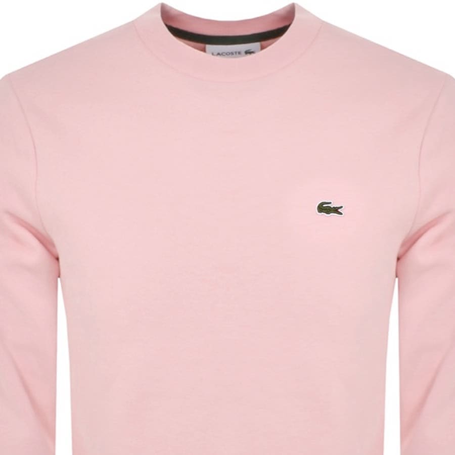 Image number 2 for Lacoste Crew Neck Sweatshirt Pink