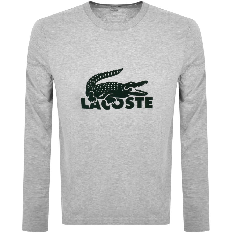 Image number 2 for Lacoste Long Sleeve Pyjama Set Grey