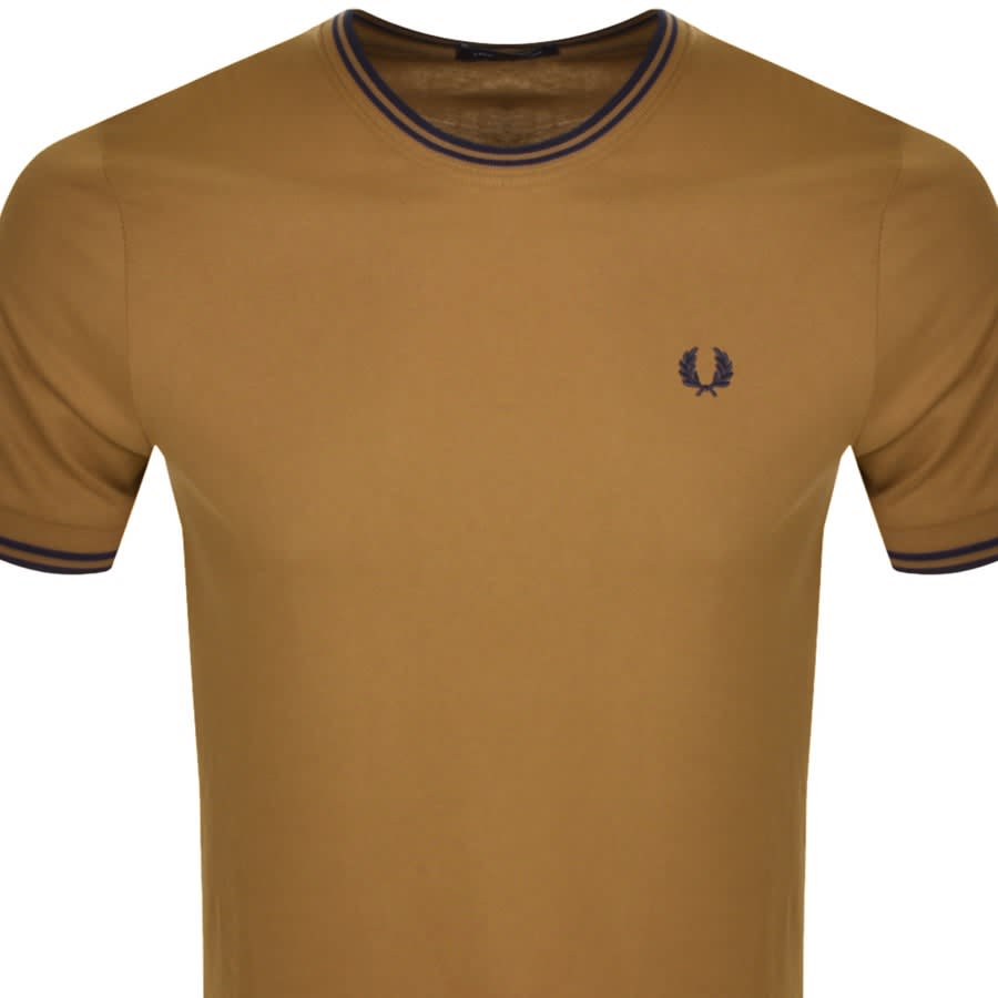 Image number 2 for Fred Perry Twin Tipped T Shirt Brown