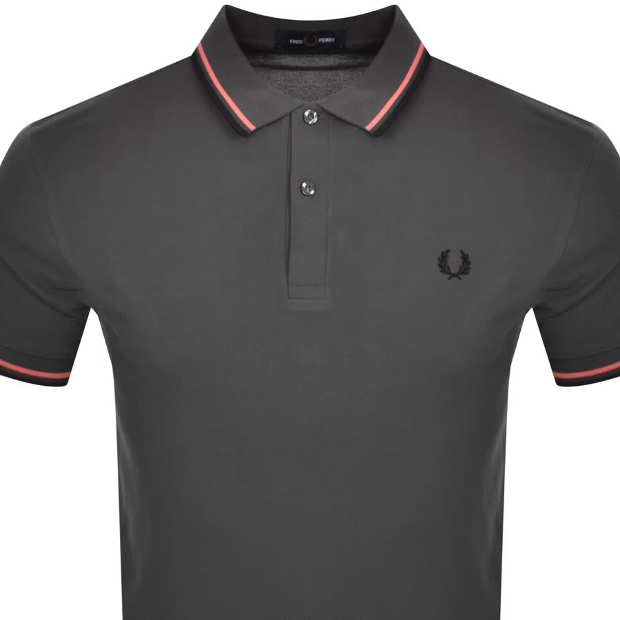 Image number 2 for Fred Perry Twin Tipped Polo T Shirt Grey