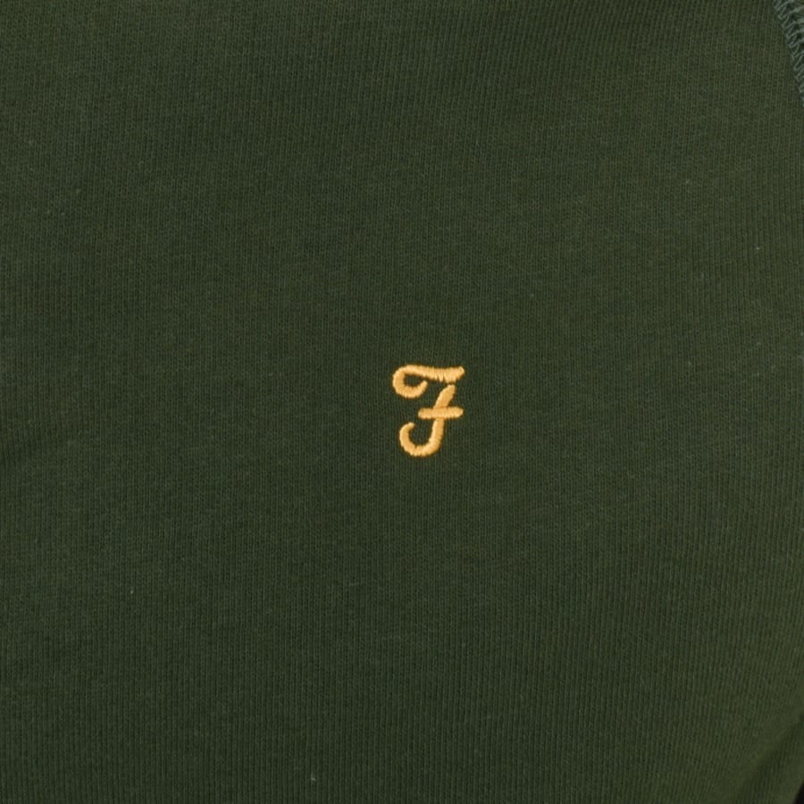 Image number 3 for Farah Vintage Jim Half Zip Sweatshirt Green