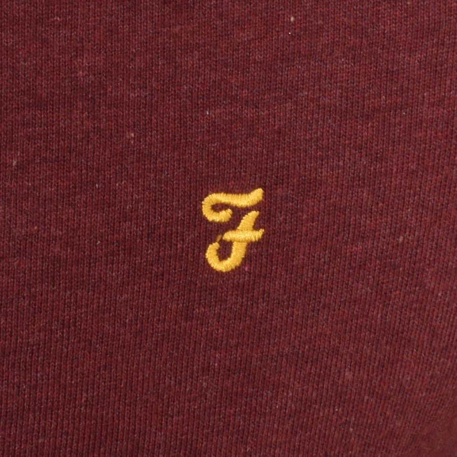 Image number 3 for Farah Vintage Jim Half Zip Sweatshirt Red