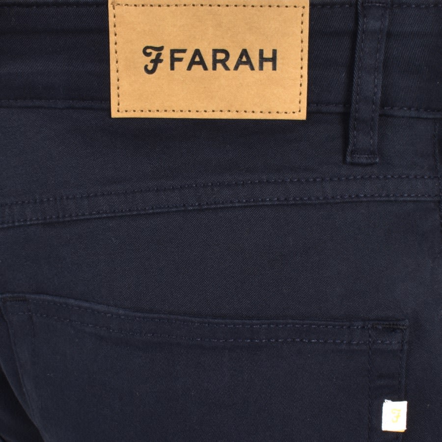 Image number 3 for Farah Vintage Elm Heavy Twill Chino Trousers Navy