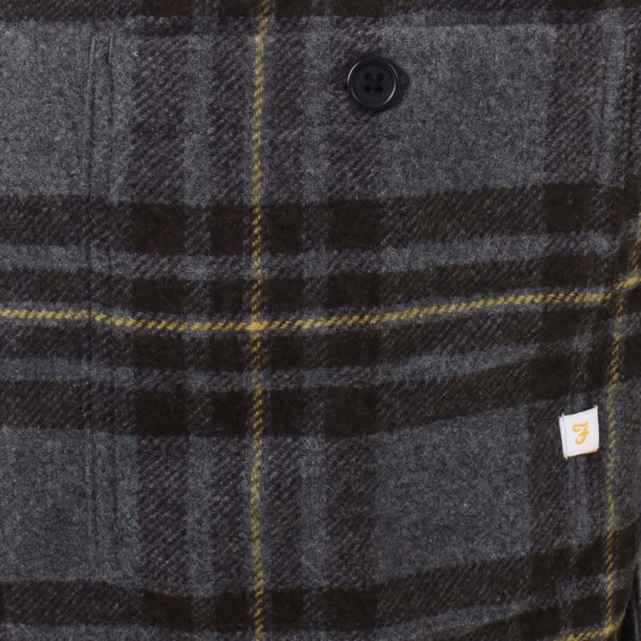 Image number 3 for Farah Vintage Torino Check Overshirt Grey