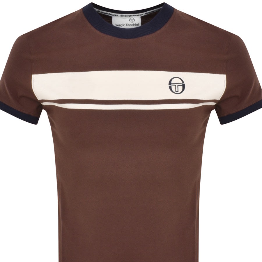 Image number 2 for Sergio Tacchini Logo T Shirt Brown
