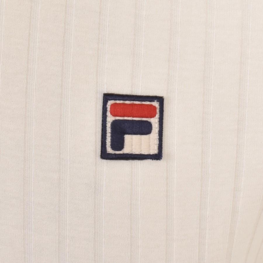 Image number 3 for Fila Vintage Rufus Zip Polo T Shirt Cream