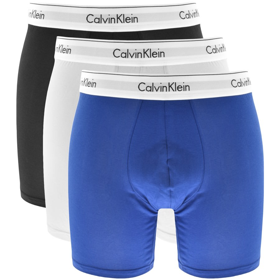 Image number 1 for Calvin Klein Underwear 3 Pack Boxer Shorts Blue