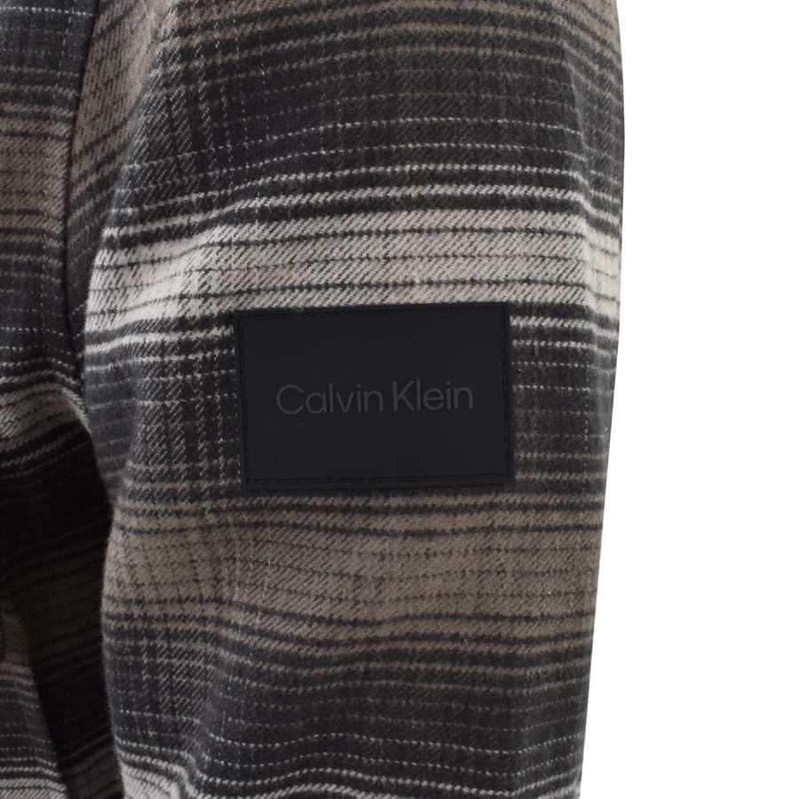 Image number 3 for Calvin Klein Flannel Overshirt Jacket Black