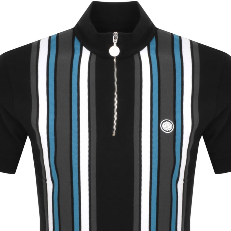 Image number 2 for Pretty Green Marriot Stripe Polo T Shirt Black