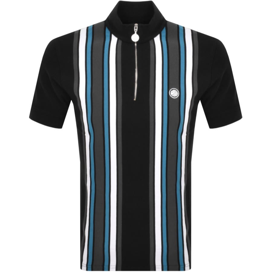 Image number 1 for Pretty Green Marriot Stripe Polo T Shirt Black