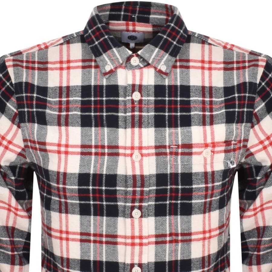 Image number 2 for Pretty Green Toby Check Long Sleeve Shirt Red