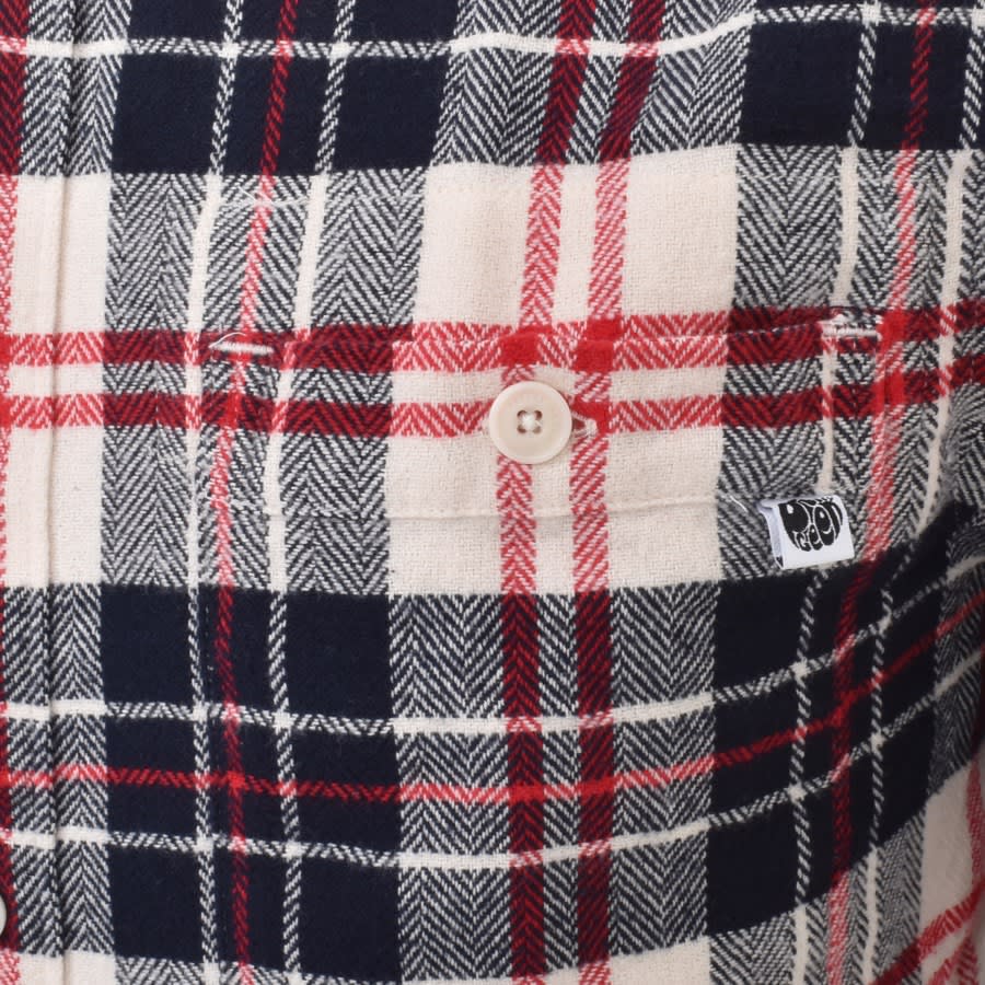 Image number 3 for Pretty Green Toby Check Long Sleeve Shirt Red