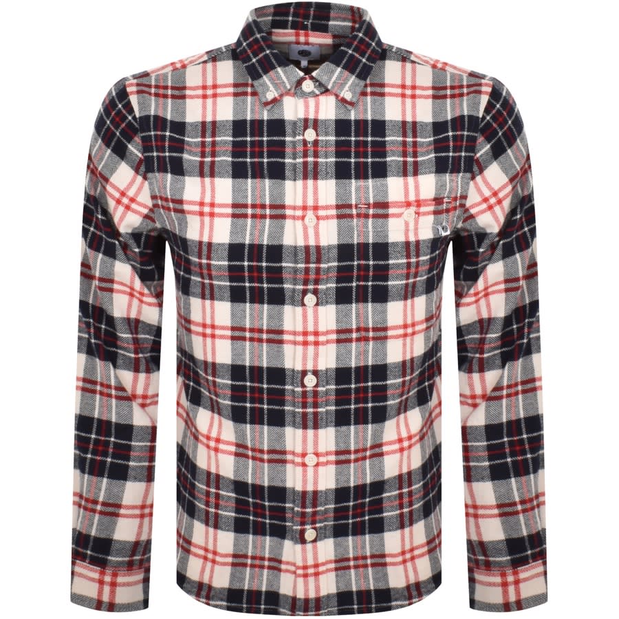 Image number 1 for Pretty Green Toby Check Long Sleeve Shirt Red