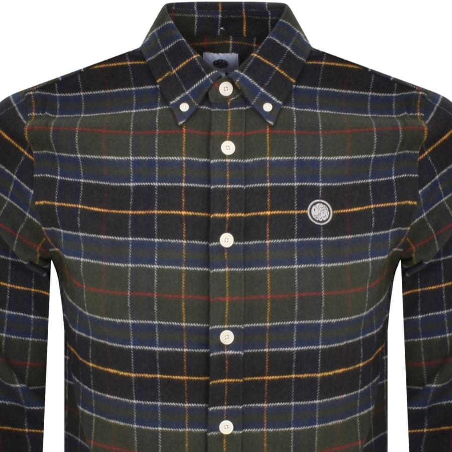 Image number 2 for Pretty Green Thomas Check Long Sleeve Shirt Green