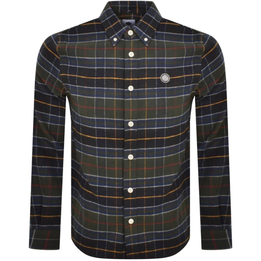 Image number 1 for Pretty Green Thomas Check Long Sleeve Shirt Green