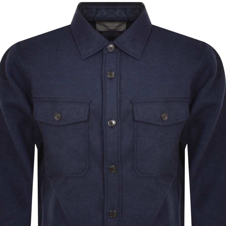 Image number 2 for Gant Heavy Wool Blend Overshirt Navy