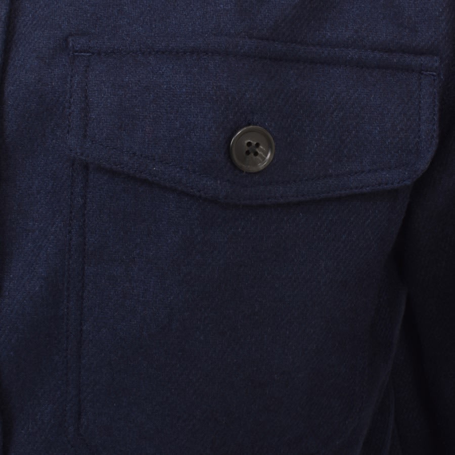 Image number 3 for Gant Heavy Wool Blend Overshirt Navy