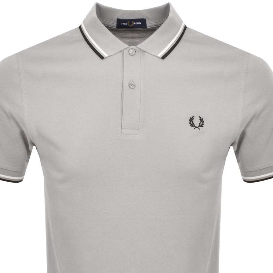 Fred Perry Twin Tipped Polo T Shirt Grey | Mainline Menswear